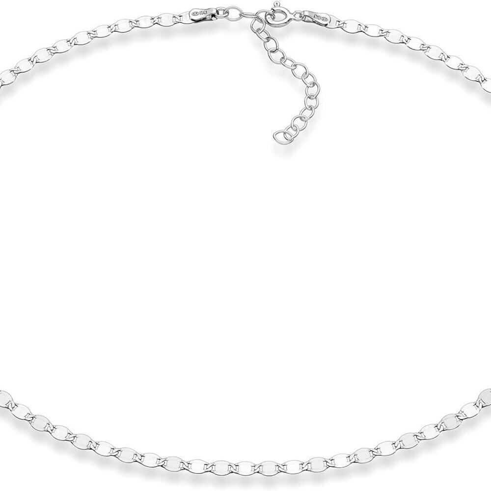 Sterling Silver Gold Plated Beaded Figaro Chain Choker Jewelry for Women